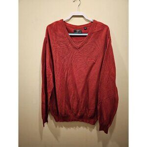 Men's Callaway Golf Sweater Red V-Neck‎ Knit Extra Large
